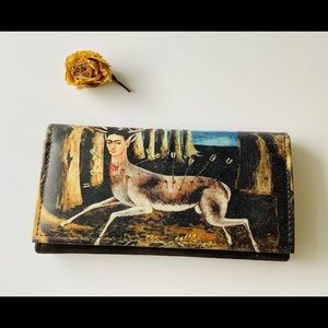 Frida Kahlo wounded deer leather wallet